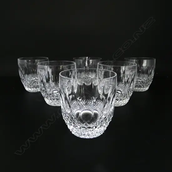 6 WATERFORD TUMBLERS, COLLEEN PATTERN H.85mm
