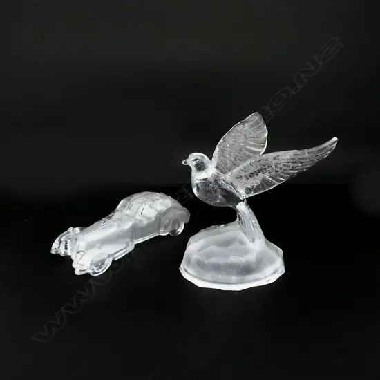 2 CAST GLASS ORNAMENTS H.135mm