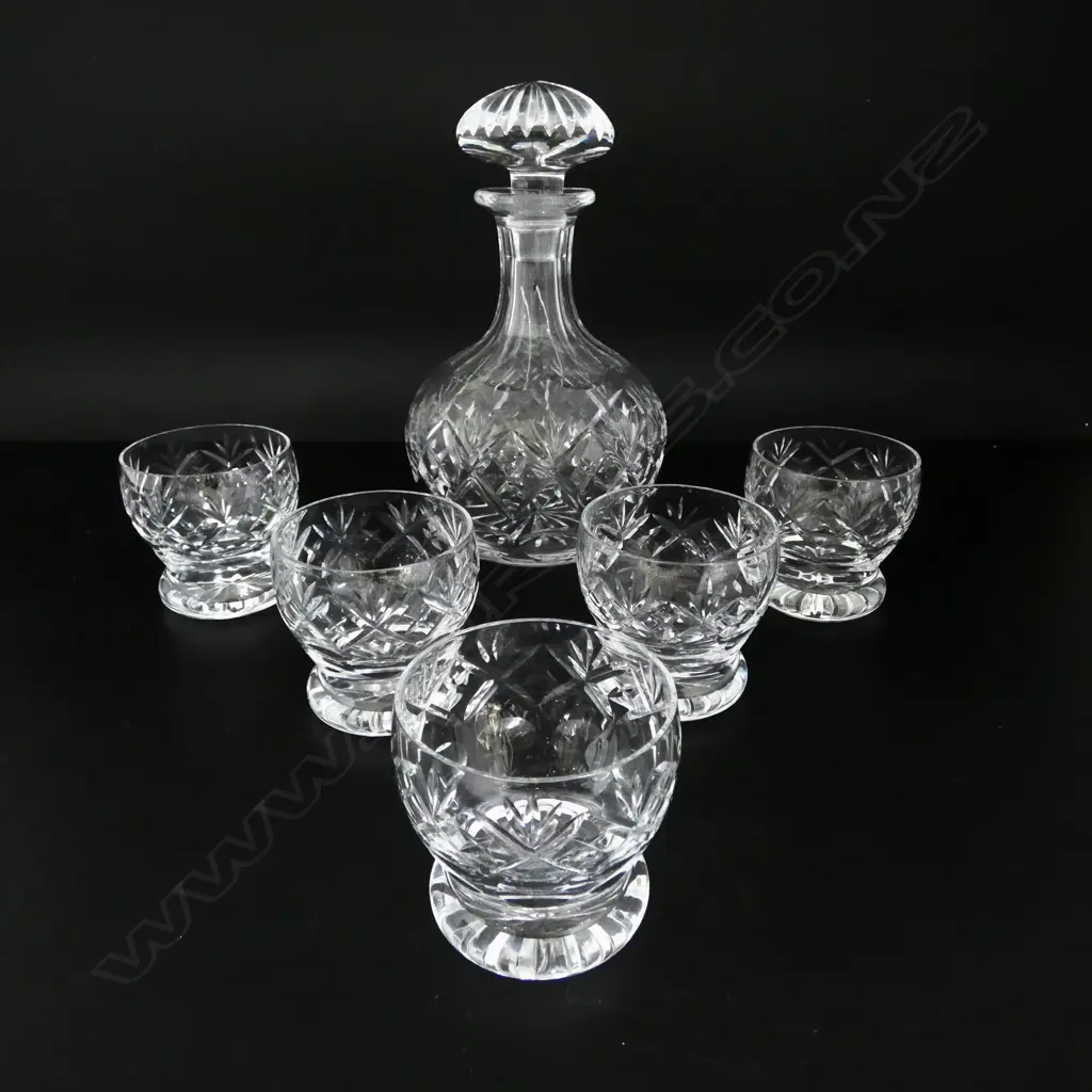 WEBB & CORBETT CRYSTAL DECANTER + 5 GLASSES  Image 1++