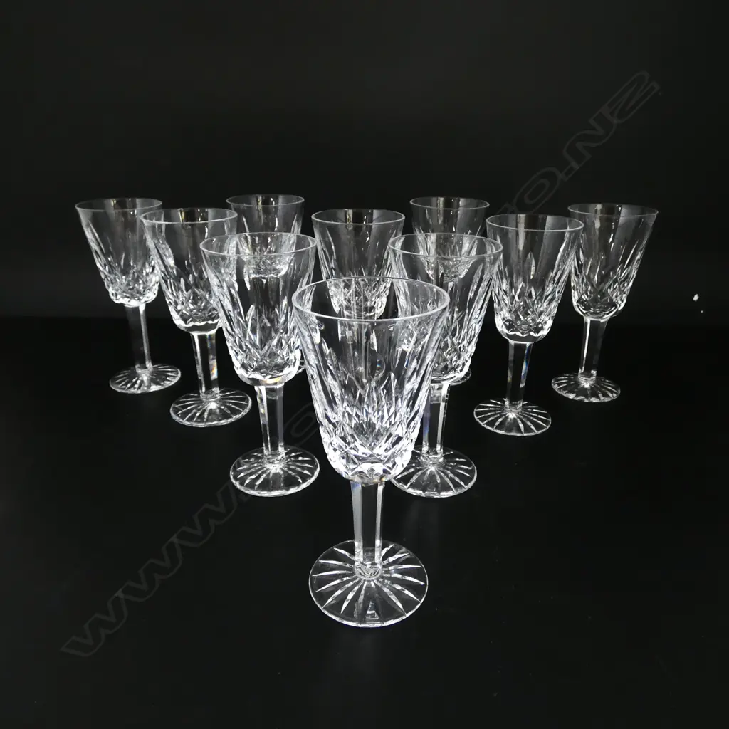 10 WATERFORD LISMORE SHERRY GLASSES H.130mm Image 1++