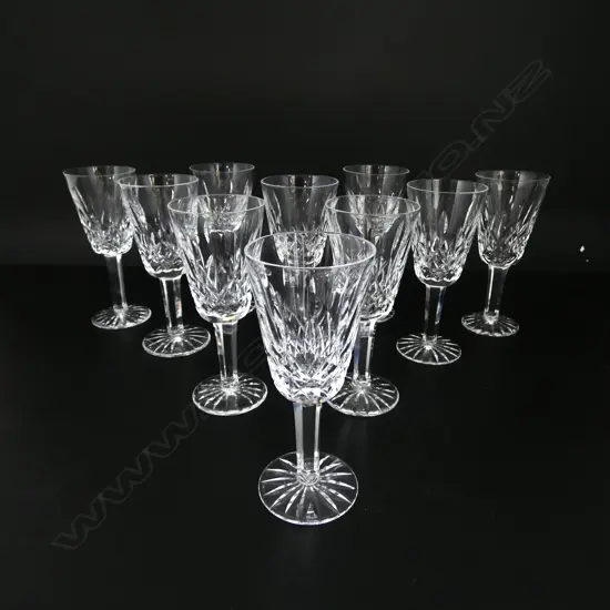 10 WATERFORD LISMORE SHERRY GLASSES H.130mm