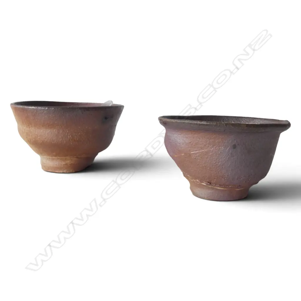2 JAPANESE? STUDIO POTTERY BOWLS H.90mm, 160mm dia Image 1++