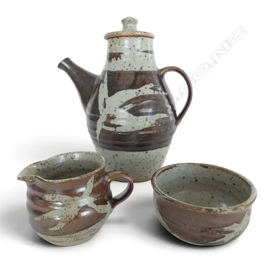 ADRIAN COTTER STUDIO POTTERY 3 PCE COFFEE SET H.250mm