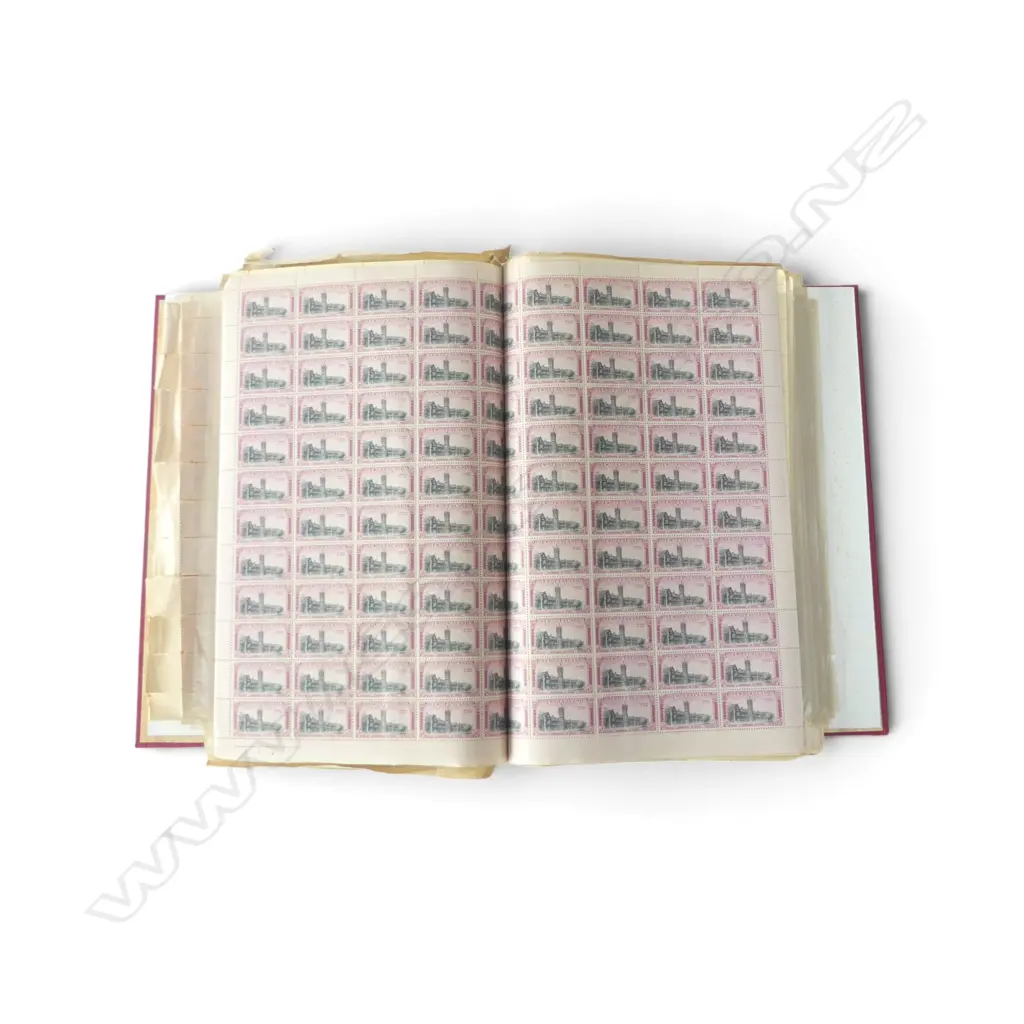 ALBUM OF NZ PREDECIMAL STAMP SHEETS MINT: 1948 Cent. Otago + 1946 Peace etc about 39 sheets Image 1++