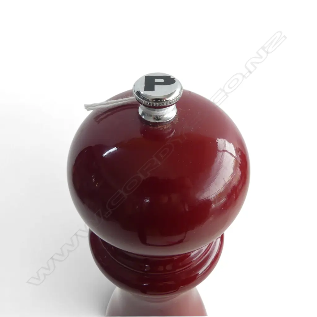PEUGEOT RED LACQUERED TURNED BEECHWOOD PEPPER MILL H300MM Image 1++