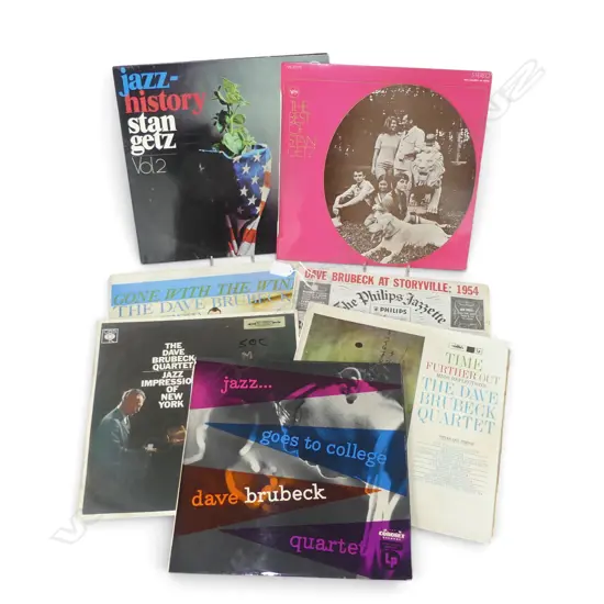 7 JAZZ LP RECORDS; DAVE BRUBECK, STAN GETZ ETC