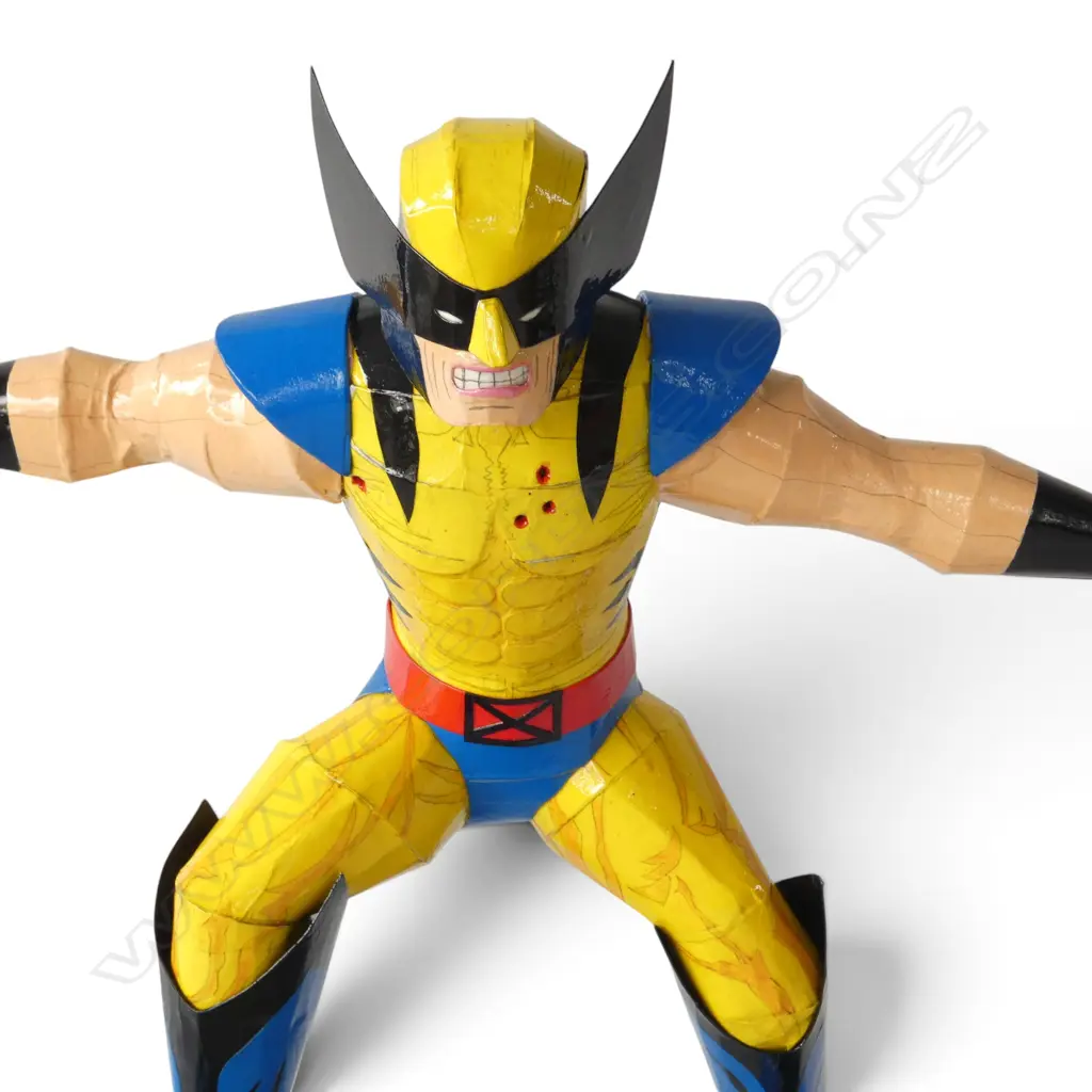 HAND MADE CARDBOARD WOLVERINE BY STEFSKI NZ, SIGNED H.480mm Image 1++