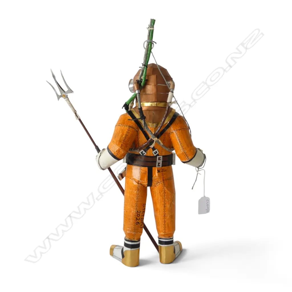 HAND MADE CARDBOARD DIVER BY STEFSKI NZ, SIGNED H.445mm Image 1++