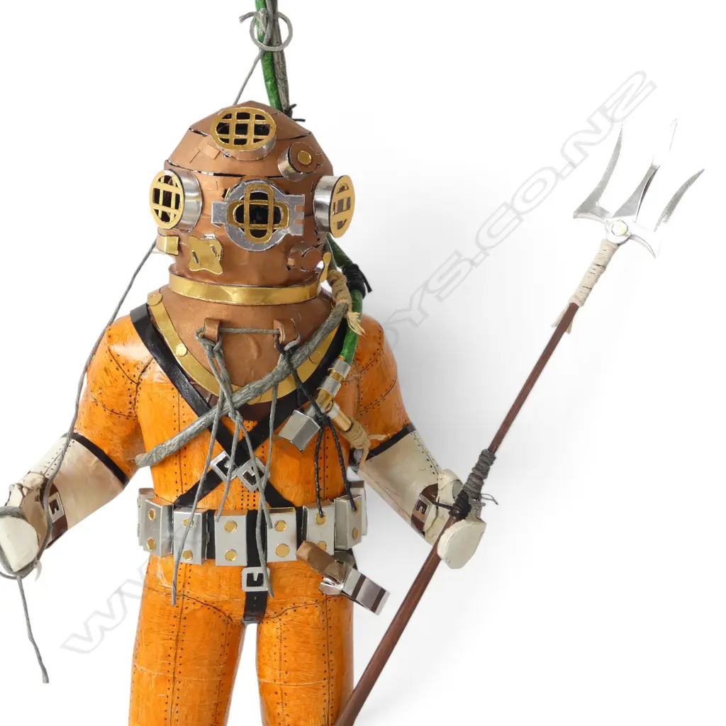 HAND MADE CARDBOARD DIVER BY STEFSKI NZ, SIGNED H.445mm Image 1++