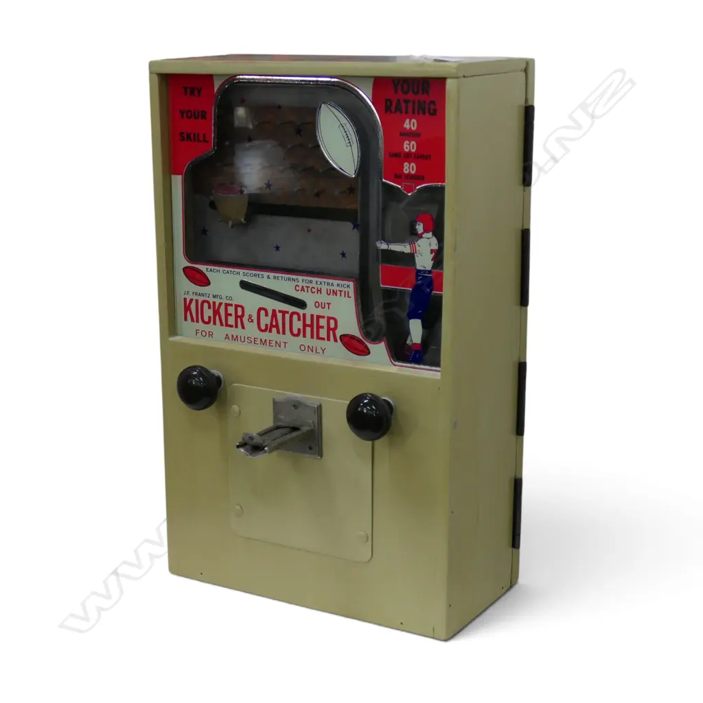 VINTAGE 'KICKER & CATCHER' ARCADE AMUSEMENT by J.F. FRANTZ MFG/ CO. 335x170x545mm Image 1++