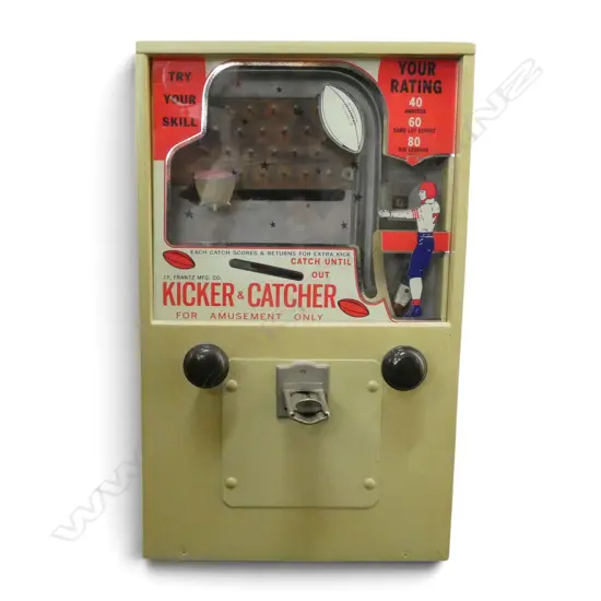 VINTAGE 'KICKER & CATCHER' ARCADE AMUSEMENT by J.F. FRANTZ MFG/ CO. 335x170x545mm