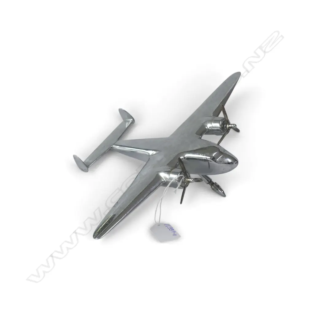 HEAVY CHROME AEROPLANE w. gimble stand L.310mm Image 1++