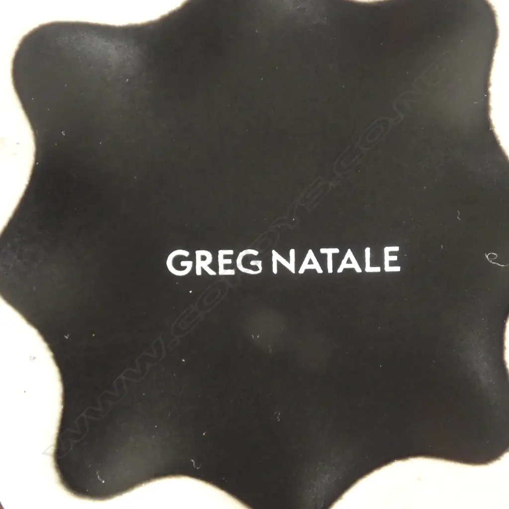 2 GREG NATALE JARS H.290mm, BLACK RESIN VASE, ETHIOPIAN METAL CROSS Image 1++