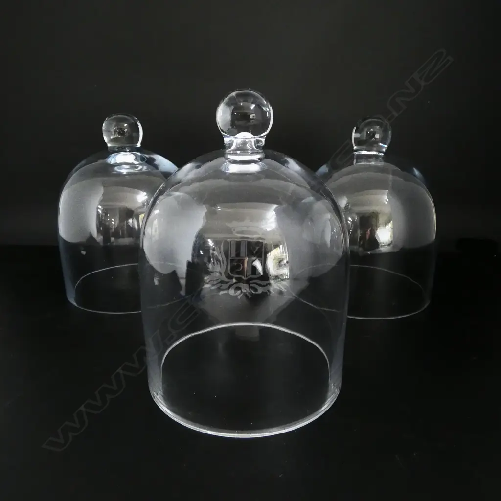 3 GLASS CLOCHE H.190mm Image 1++