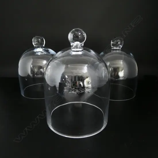 3 GLASS CLOCHE H.190mm