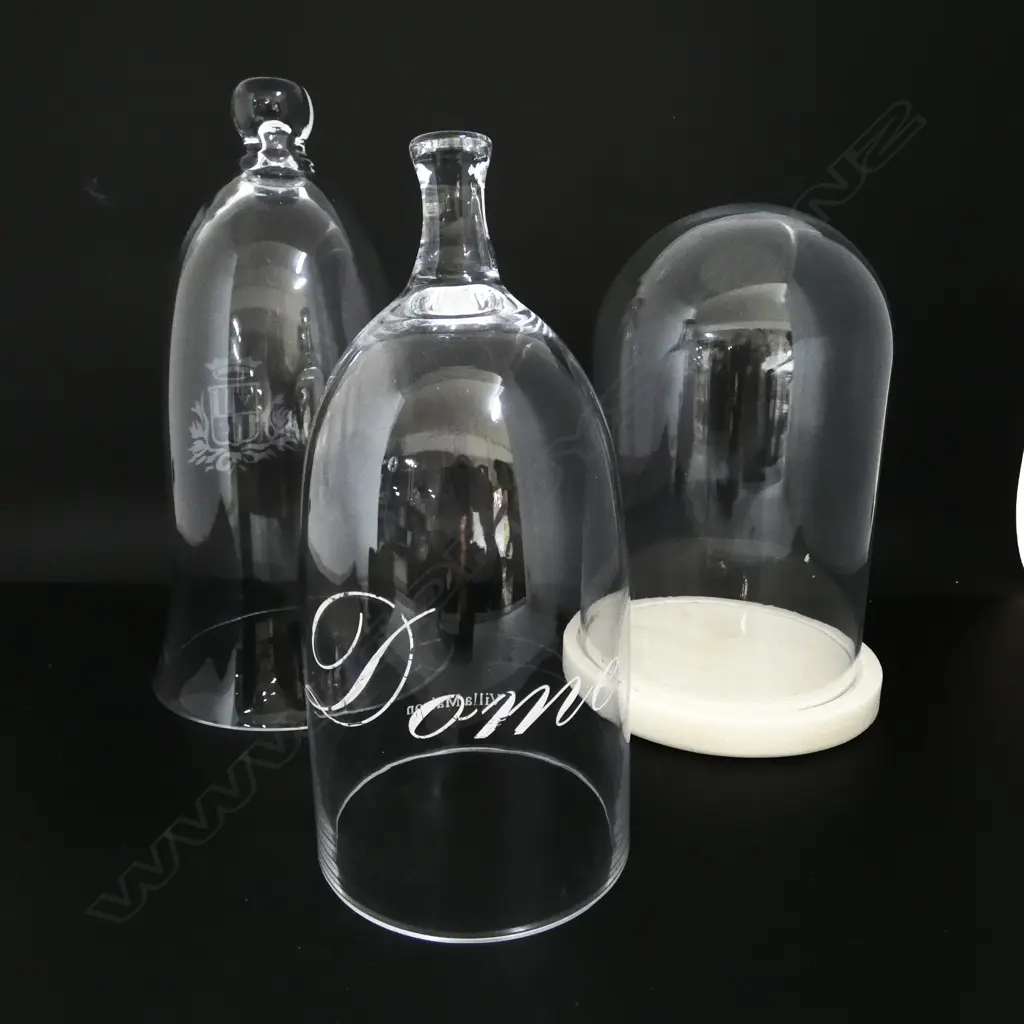 2 GLASS CLOCHES H.330mm + DOME Image 1++