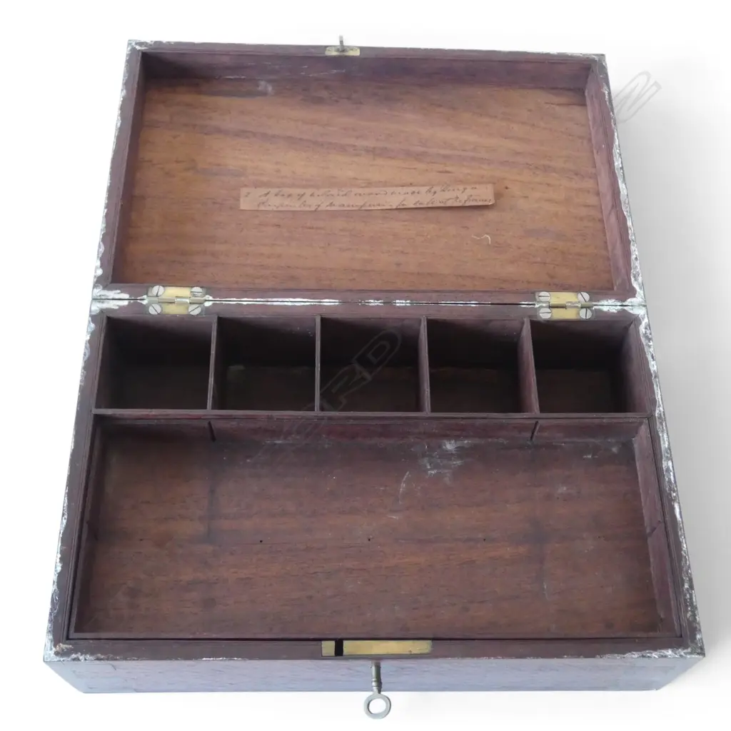 ANGLO INDIAN BRASS INLAID MAHOGANY BOX L330 H120MM Image 1++