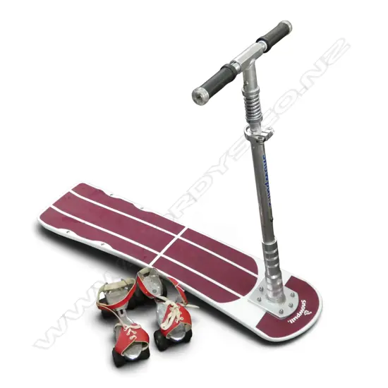 SNOW PULL + PR VINTAGE c.1970s STRAP ROLLER SKATES H.550mm