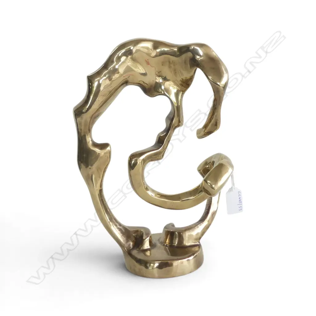 1970S ABSTRACT BRASS SCULPTURE OF A WOMANS FACE POSSIBLY KLARA SEVER 3.3KGS H315MM Image 1++