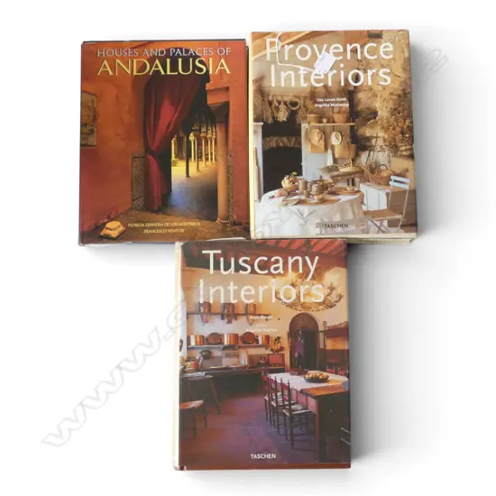 3 INTERIOR DESIGN BOOKS; PROVENCE, TUSCANY, ANDALUSIA