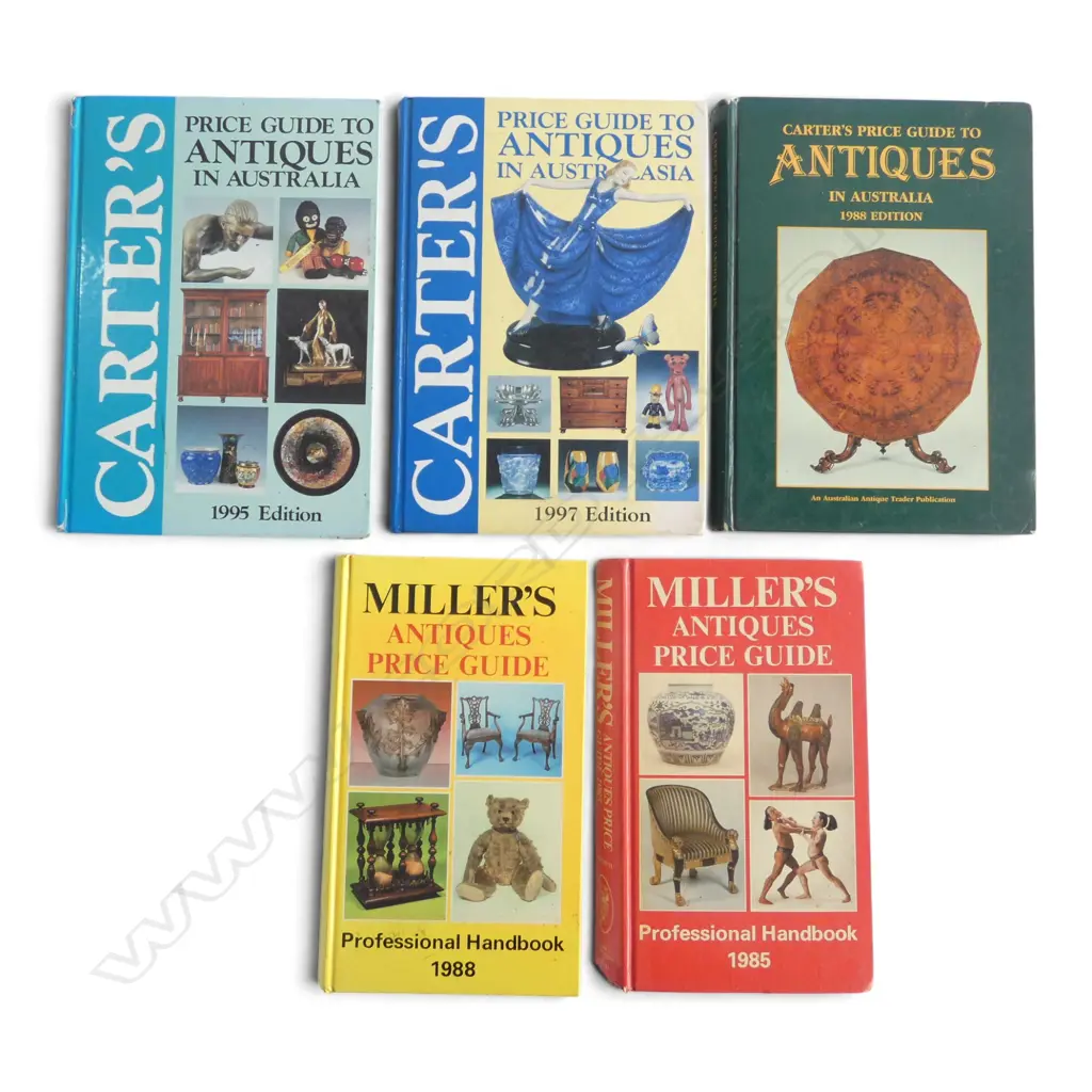 5 LARGE ANTIQUE REFERENCE BOOKS - 3 CARTERS & 2 MILLERS Image 1++