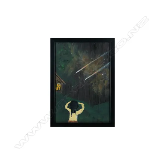 JOHN STURGESS (b. 1956) - A RARE SIGHT (2 COMETS) - ACRYLIC 285 x 200mm 