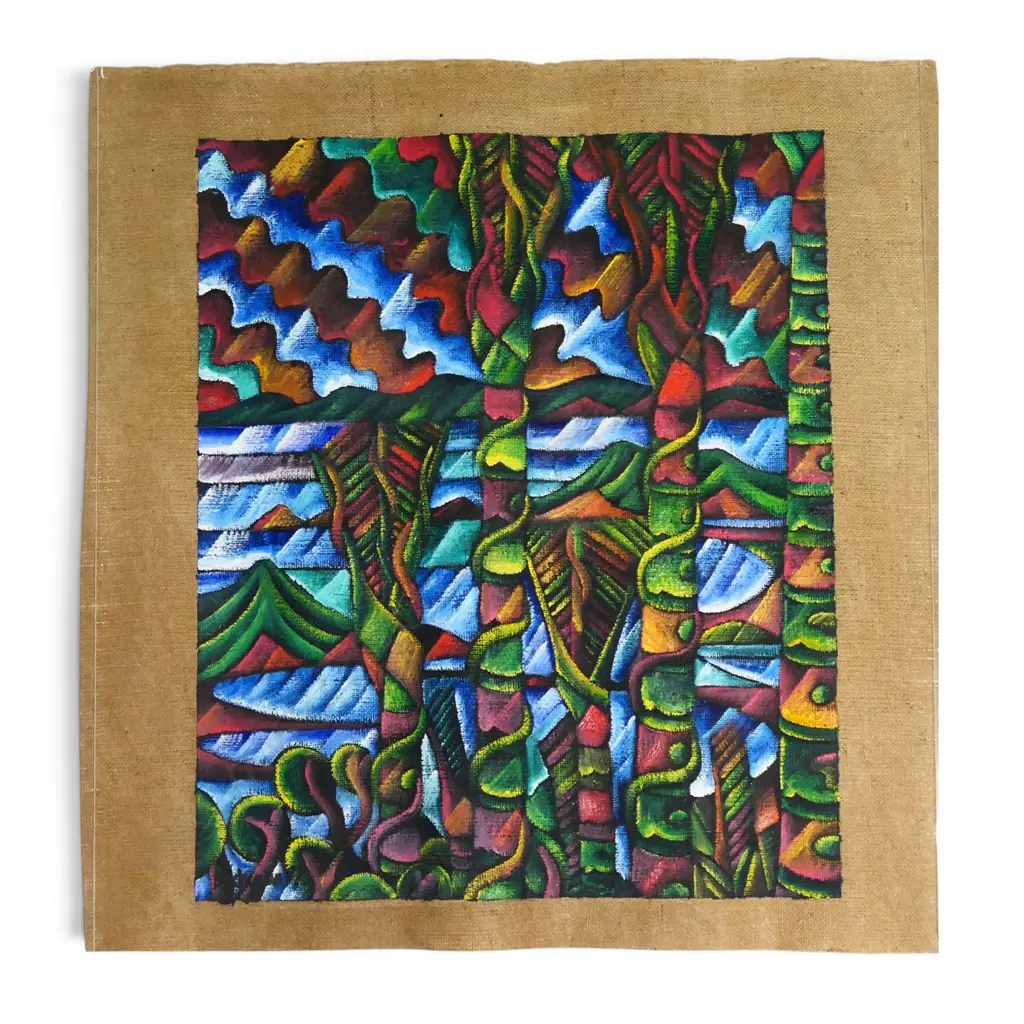 DEAN BUCHANAN, ABSTRACT LANDSCAPE, ACRYLIC ON CANVAS (UNFRAMED) 790x650mm image size Image 1++