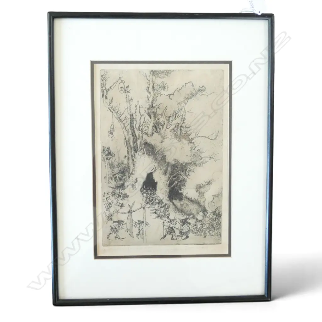TREVOR LLOYD 'LITTLE PEOPLE OF THE MIST' ETCHING 285x195mm Image 1++