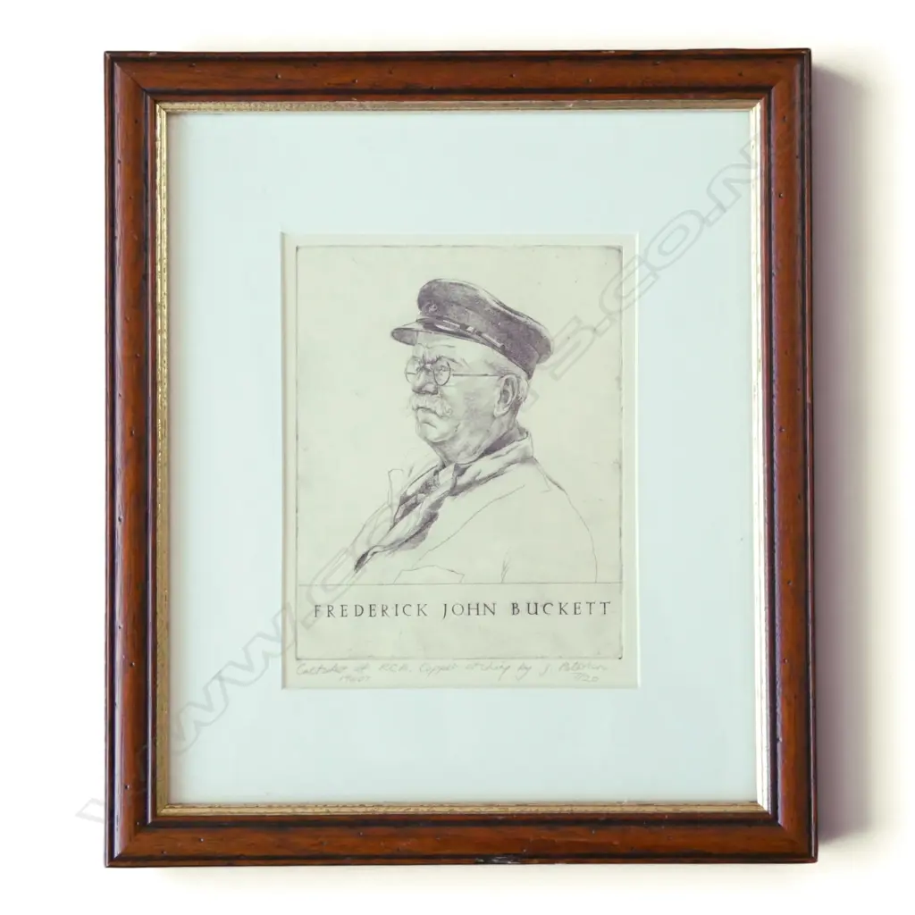 J. PETERSON, FREDERICK JOHN BUCKETT, COPPER ETCHING, 220x170mm Image 1++