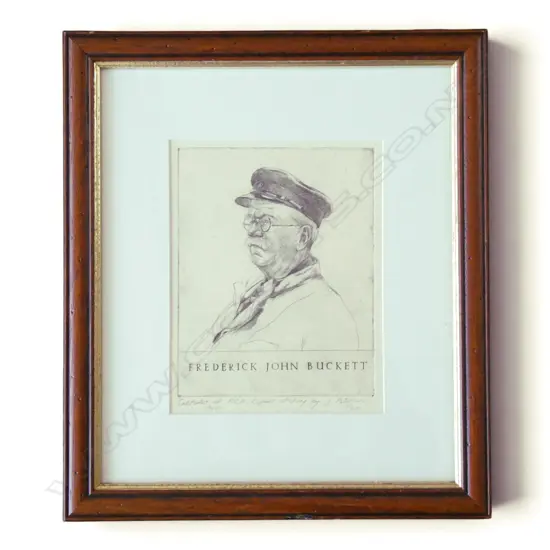 J. PETERSON, FREDERICK JOHN BUCKETT, COPPER ETCHING, 220x170mm