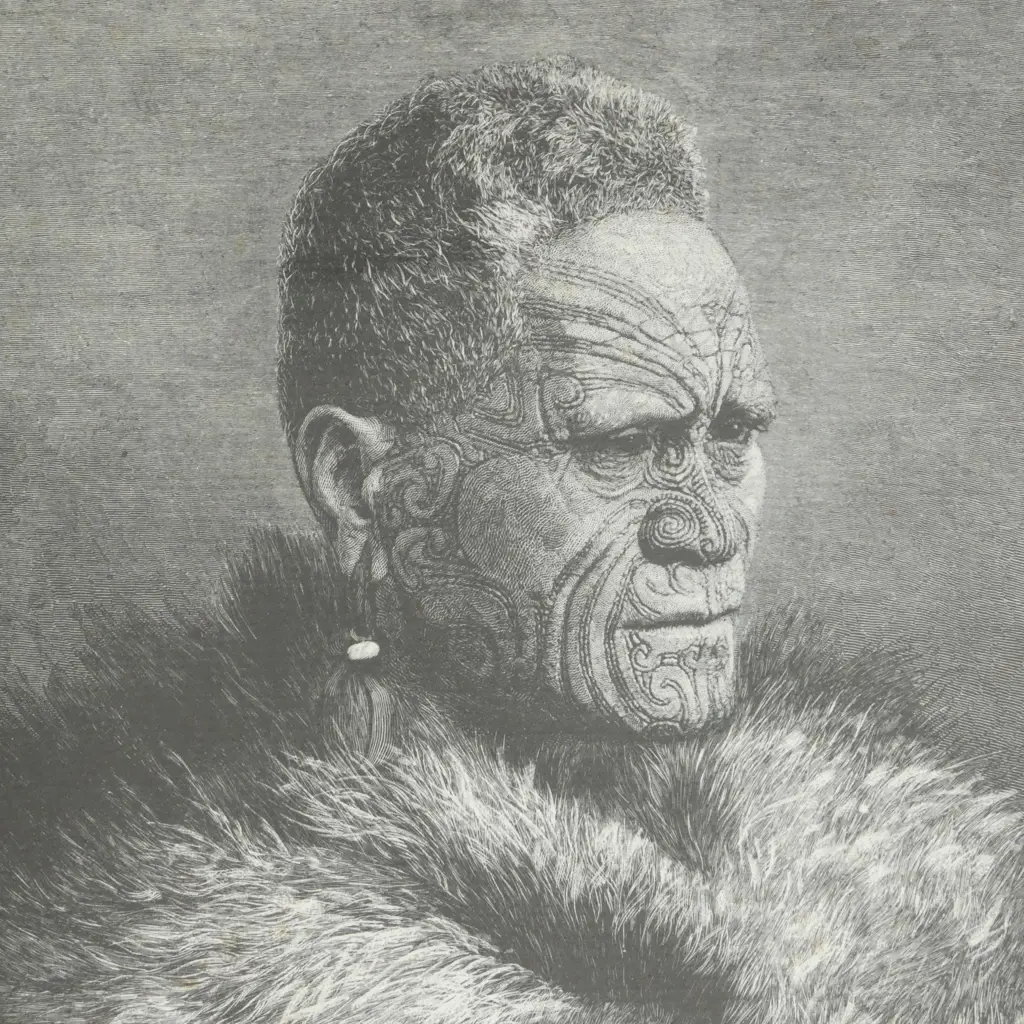 PRINT OF TAWHIAO MAORI KING 245x190mm Image 1++