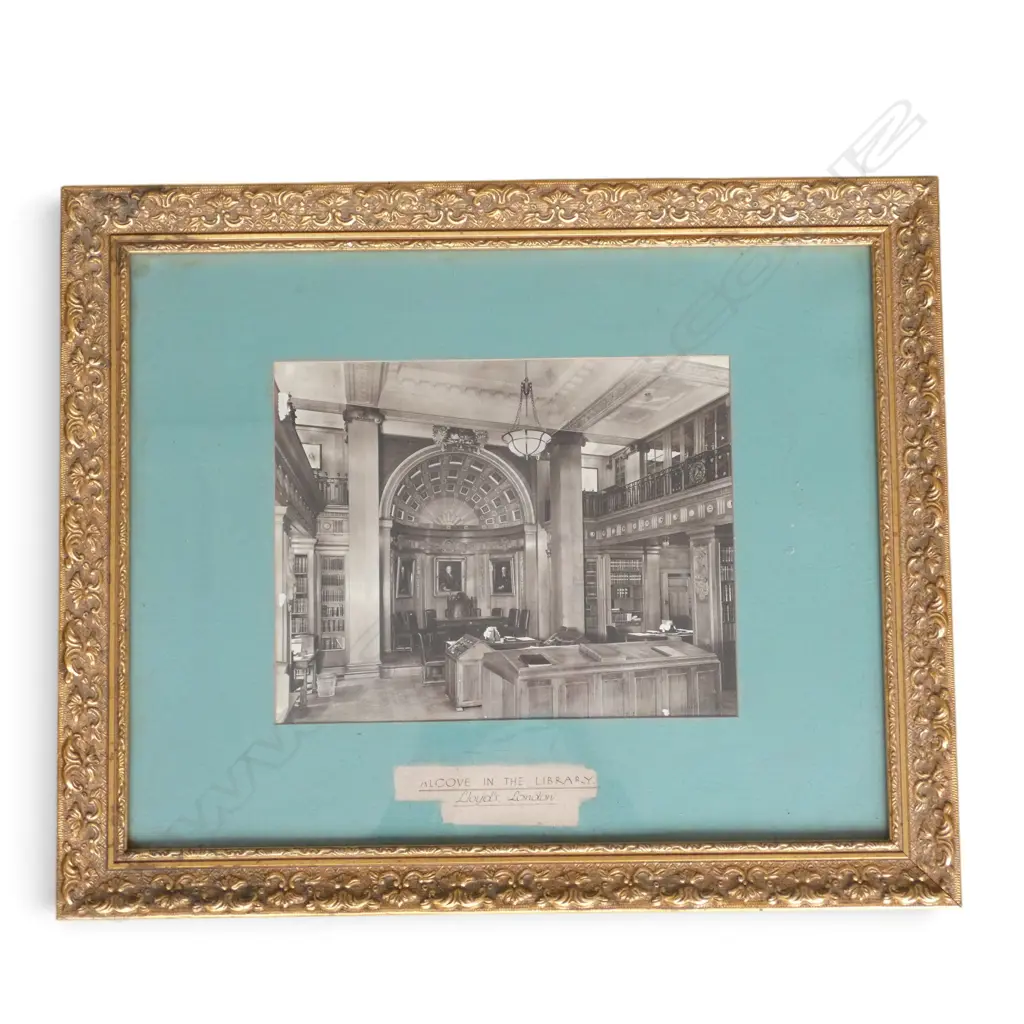 FRAMED PHOTO PRINT 'ALCOVE IN THE LIBRARY LLOYDS LONDON' 235x300mm Image 1++