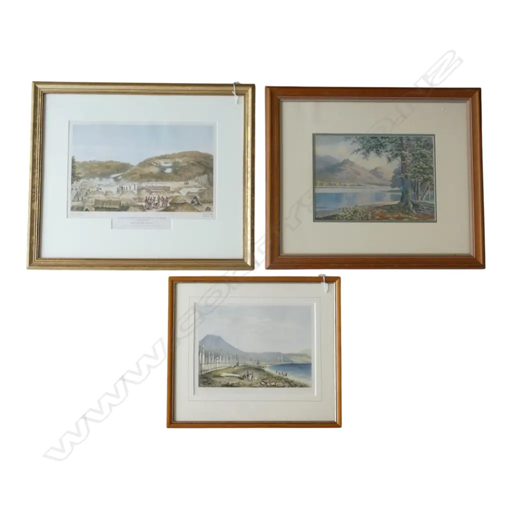 2 FRAMED N.Z. PRINTS + ALBERT ROSSER, BASSENTHWAITE LAKE, WATERCOLOUR, 245x345mm Image 1++