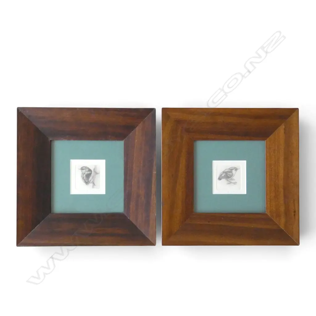 2 RUSSELL JACKSON SIGNED PRINTS, N.Z. RIFLEMAN 13/75 & N.Z. RIFLEMAN 23/50, SIGNED & DATED '81, 65x65mm Image 1++