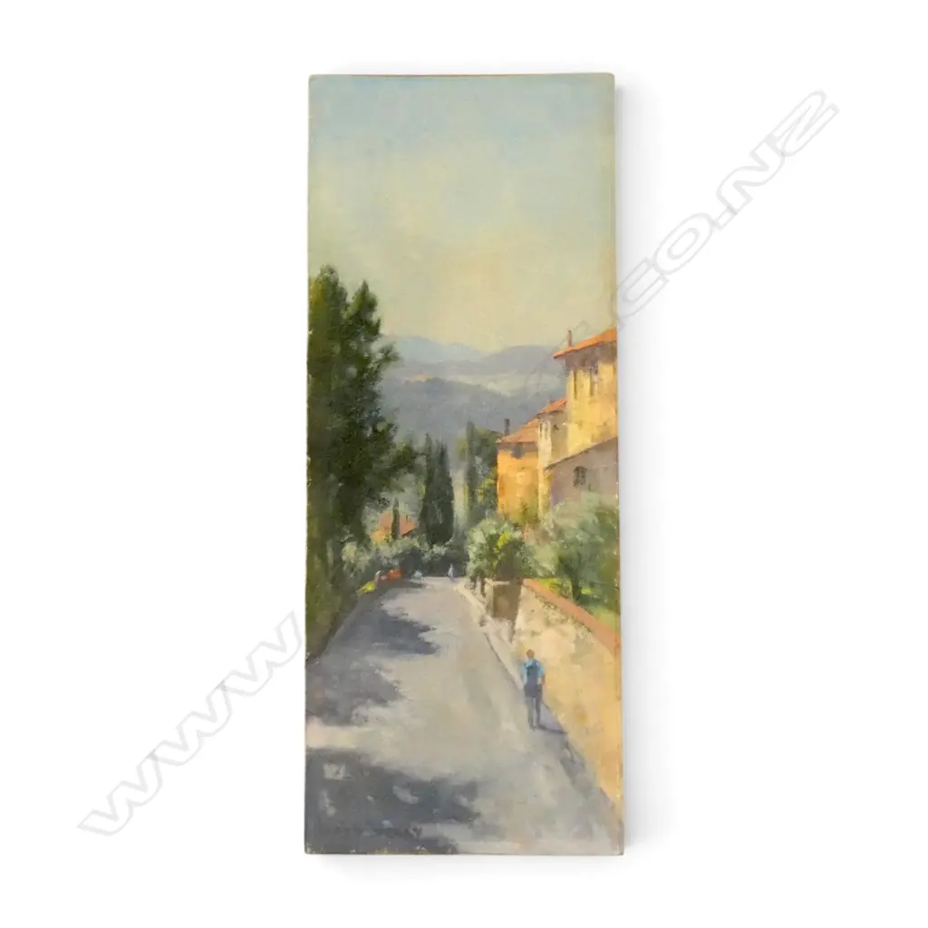 KASEY SEALY, 'LUCIGNANO - STREET GLIMPSE', OIL ON BOARD, SIGNED, 400 X 160mm (UNFRAMED) Image 1++