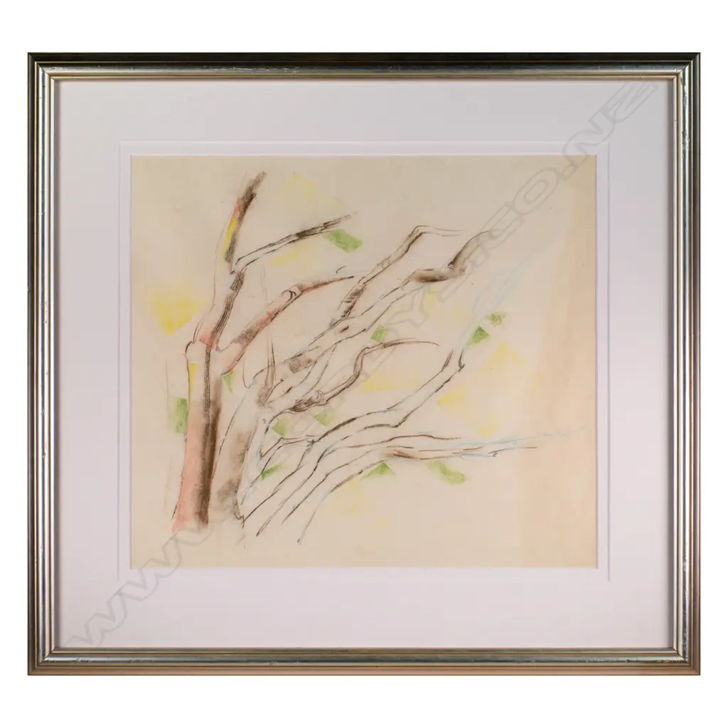John Weeks (1886-1965) - Tree Study - Conté c. 1930s Image 1++
