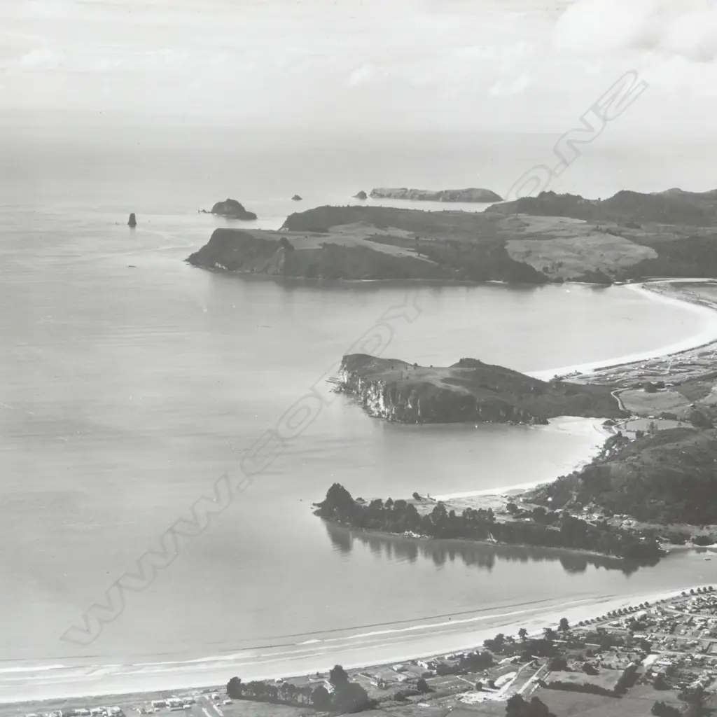 WHITES AVIATION 'Whitianga' vintage black & white photo. Signed entitled & detailed verso. 190 x 235mm Image 1++