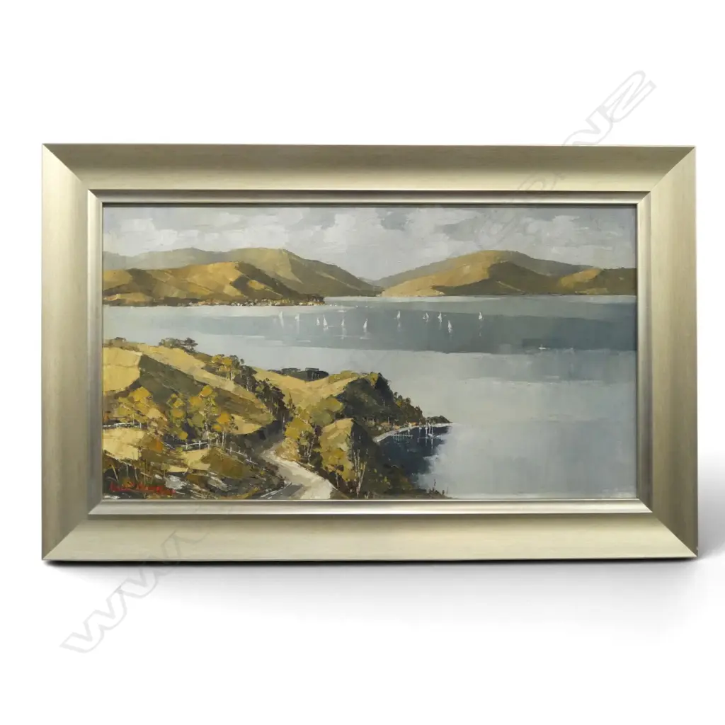 ROBERT CHILVERS, LANDSCAPE OIL ON BOARD, SIGNED & DATED '65 440x795mm Image 1++