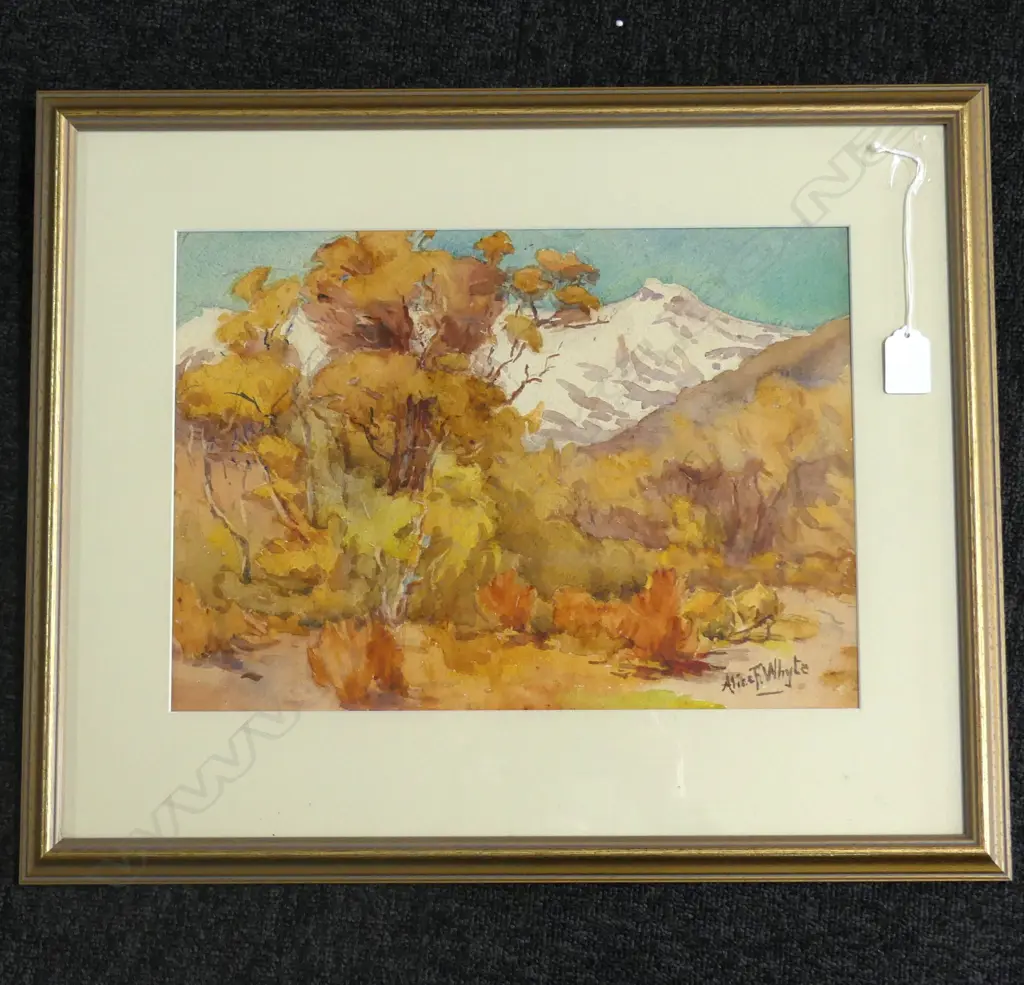 ALICE F WHYTE LANDSCAPE WATER COLOUR ON BOARD - SIGNED 365 x 260mm Image 1++