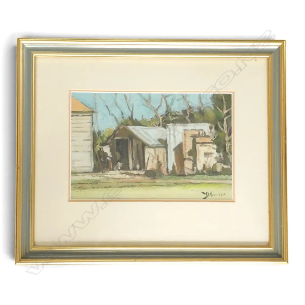 HARRY ROUNTREE, 'FARM BUILDING MOTUEKA' OIL ON CARD, SIGNED, 195 X 295MM Image 1++