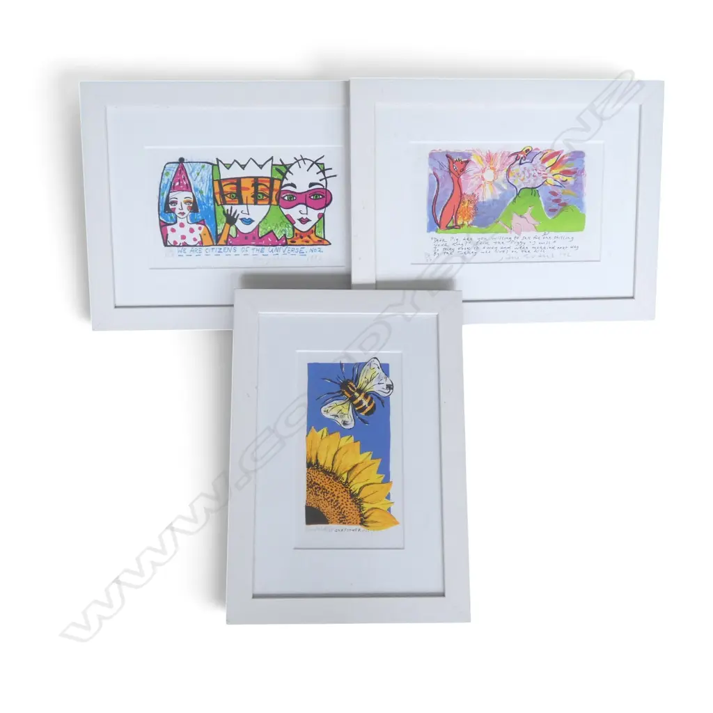 3 EDITIONED MUKA PRINTS Incl. PAMELA WOLFE 230x125mm Image 1++