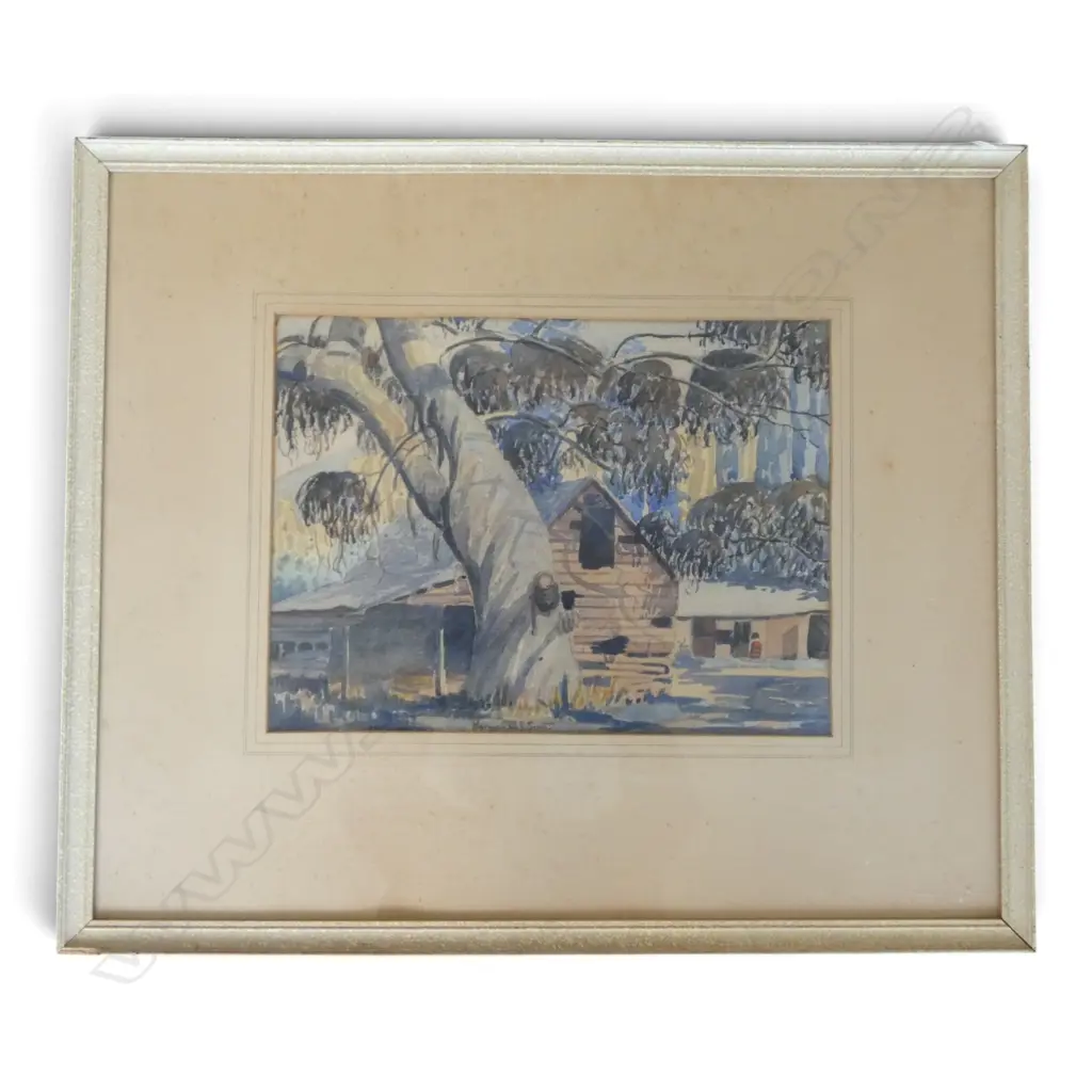 NORMAN SCOTT, 'OLD SHED, NEAR GERALDINE', WATERCOLOUR, 275 X 370mm Image 1++