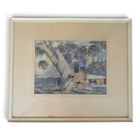 NORMAN SCOTT, 'OLD SHED, NEAR GERALDINE', WATERCOLOUR, 275 X 370mm