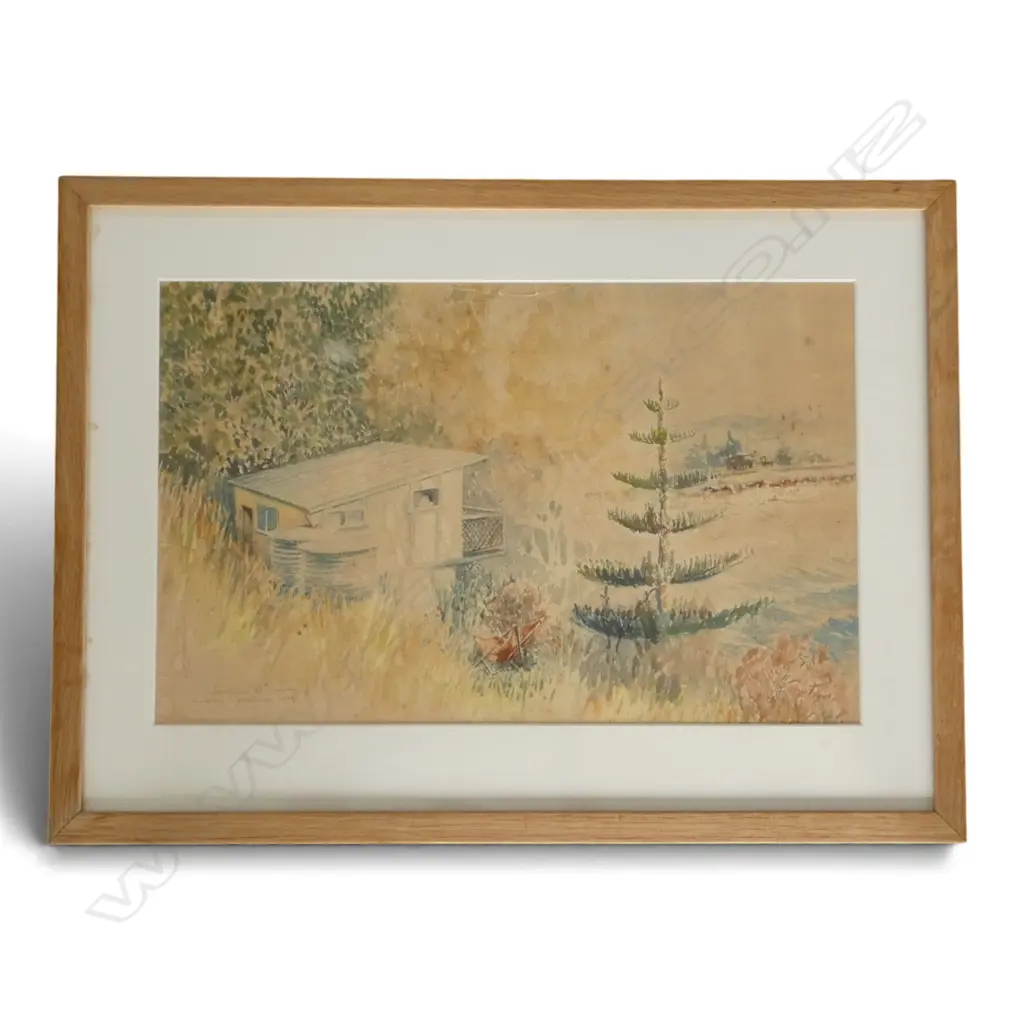 WARWICK BREBNER, CHRISTMAS 1979, WATERCOLOUR ON PAPER, creases & small holes to paper, 275x435mm Image 1++