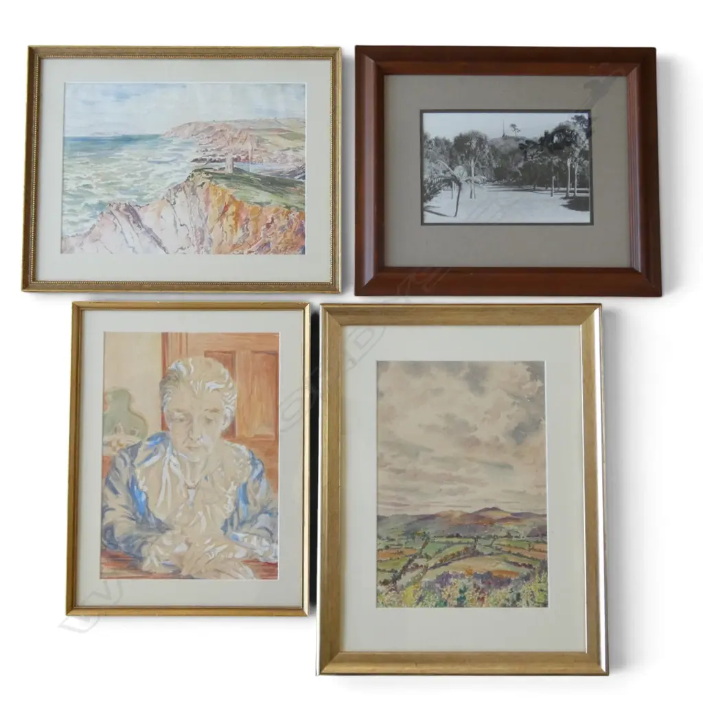 4 ARTWORKS; ONE TREE HILL PHOTO 155x235mm, 3 ESTER LOIS QUILTER WCs Image 1++
