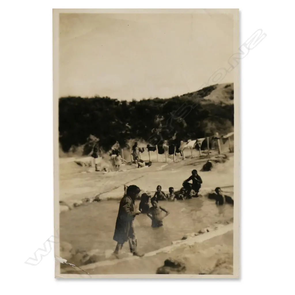 ASST VINTAGE PHOTO ALBUM & PHOTOS, EARLY NZ MOVIE POSTER, incl. sm image of Maori Children in hot pool Image 1++
