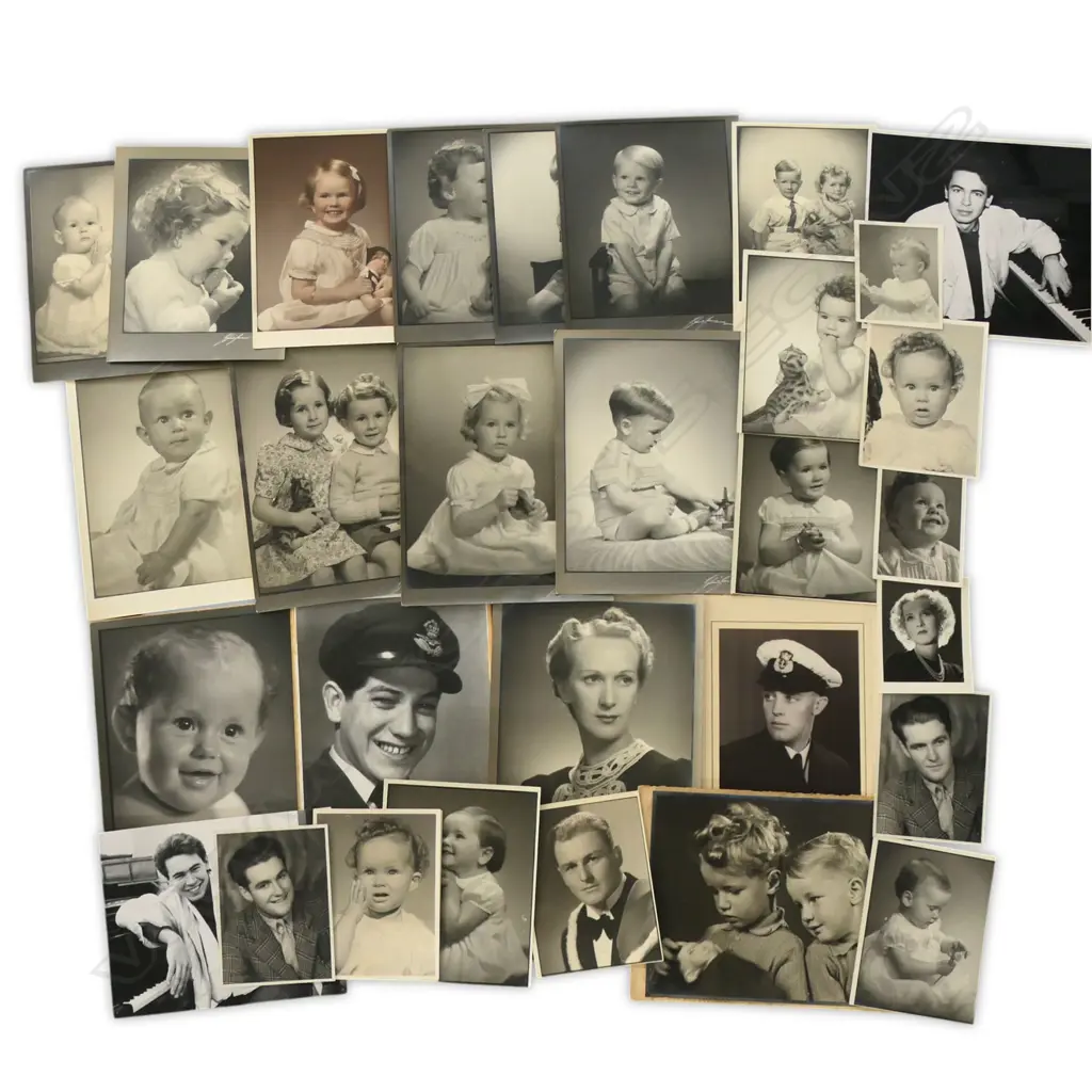 LG FORMAT B&W NZ STUDIO PORTRAITS - MOSTLY CHILDREN, in lg grey box Image 1++