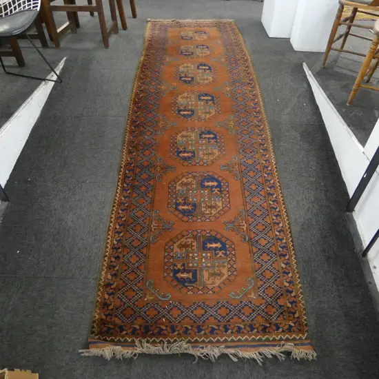 HAND KNOTTED ALL WOOL RUG 2920x850mm