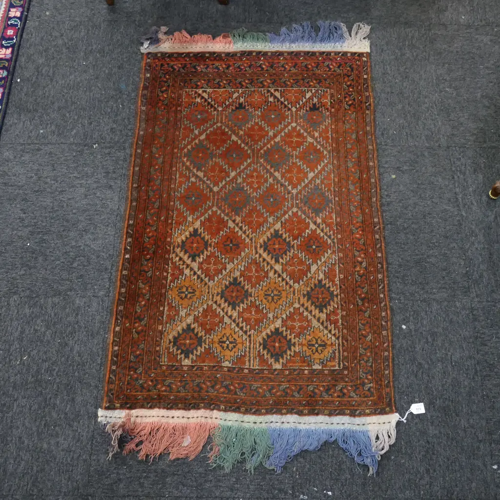 HAND KNOTTED ALL WOOL RUG 1250x760mm Image 1++