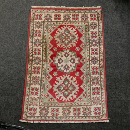 HAND KNOTTED WOOL PILE RUG 920x640mm